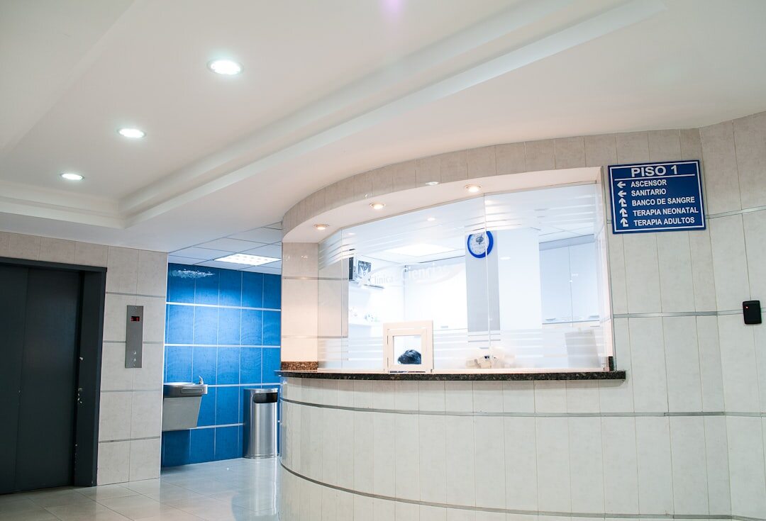 Bright modern office reception area with minimal design